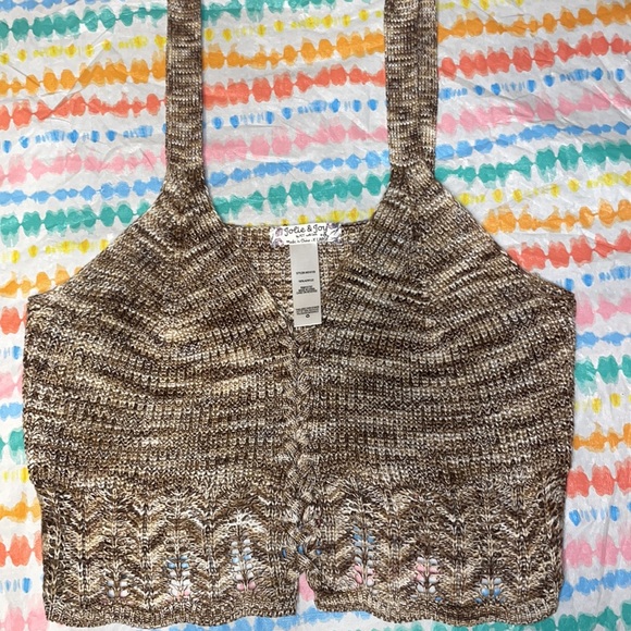 Jolie & Joy Tops - NWOT Cropped Crochet Tank Jolie & Joy